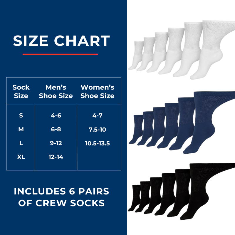Men's Cotton Crew Socks (6 Pair)